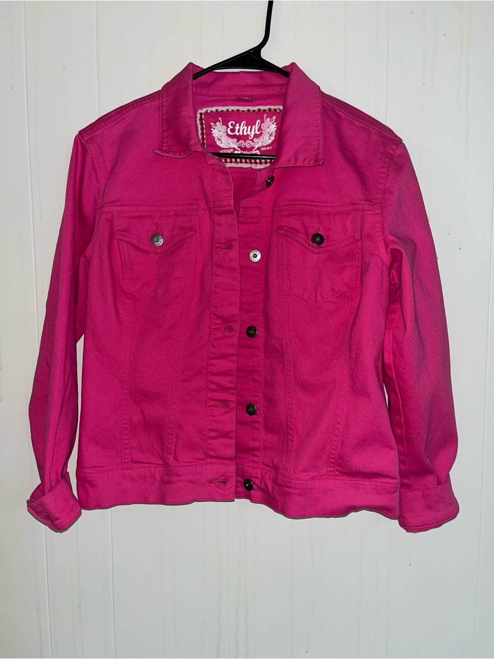 Ethyl Bright Pink Women's Denim Jacket